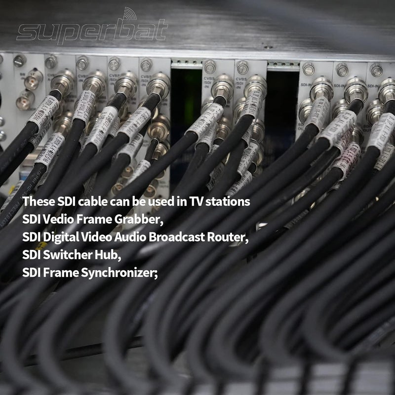 Superbat SDI Cable 50ft BNC Cable 3G/6G/12G (Belden 1694A Black) Supports HD-SDI/3G-SDI/4K/8K Video Security Camera CCTV Systems, SDI Precision Video Wire - Image 4